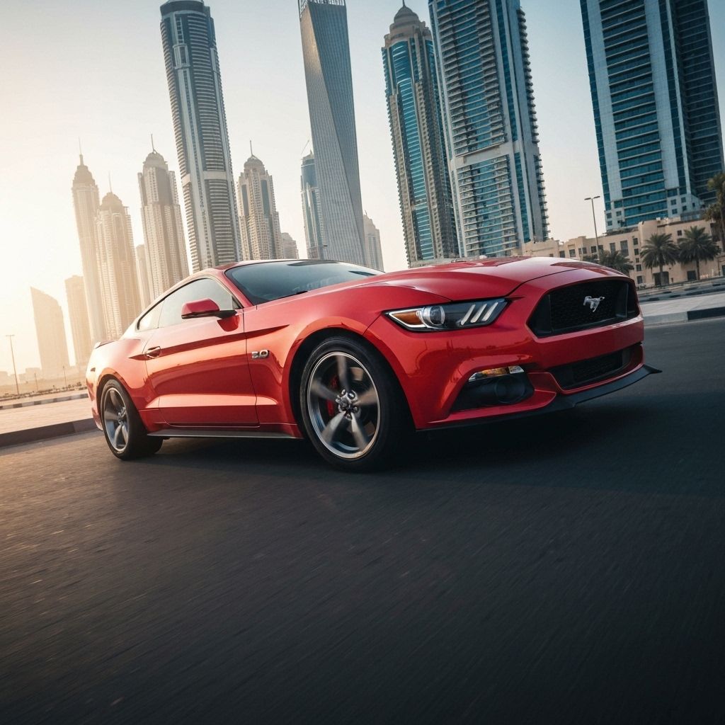 Ford Mustang GT in UAE - Red sports car